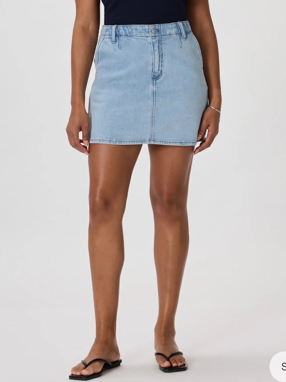 Quince, Stretch Denim Mini Skirt - Cool Blue, 29